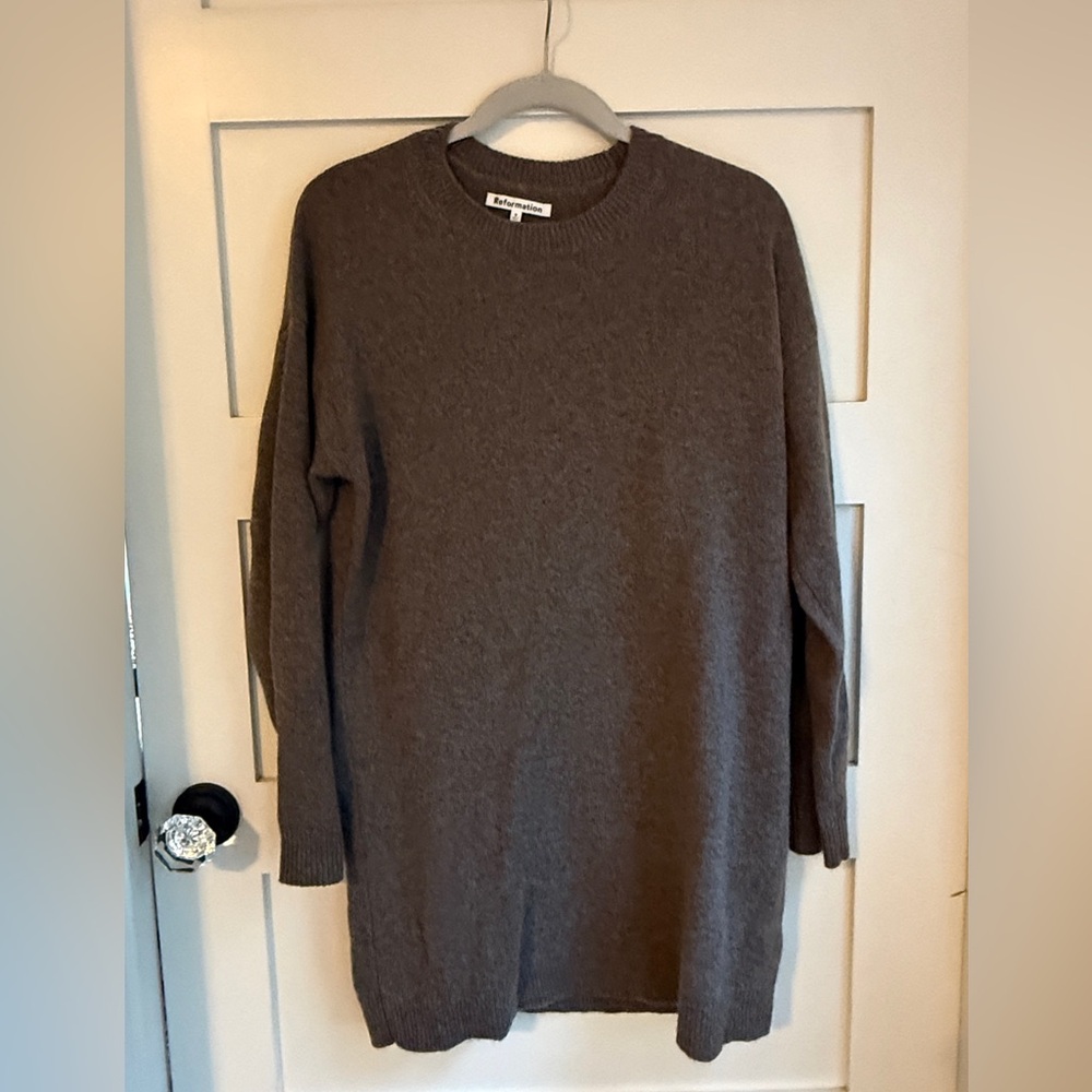 Reformation Charcoal Oversized Sweater Dress